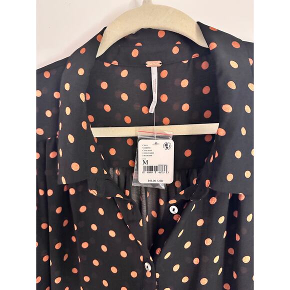 NWT Free People Polka Dot Button Down - Picture 2 of 3